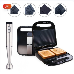 ساندوتش ميكر رفال الجامبو 4×1 1400وات + هاند بلندر 1200وات بمضرب البيض 3×1